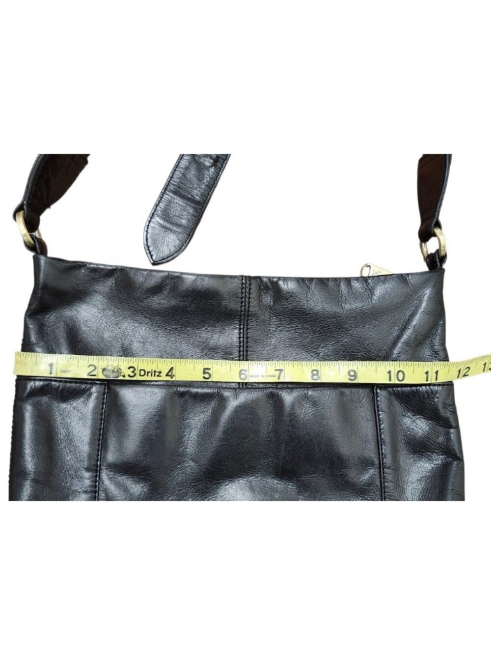 HOBO Black Leather Crossbody Bag Adjustable Strap Soft Leather Boho Minimalist - Picture 13 of 15